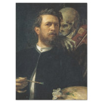 Self-Portrait With Death as a Fiddler (by Böcklin) Tissue Paper