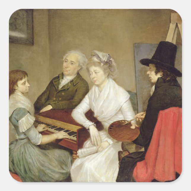 Self Portrait with Family Square Sticker (Front)