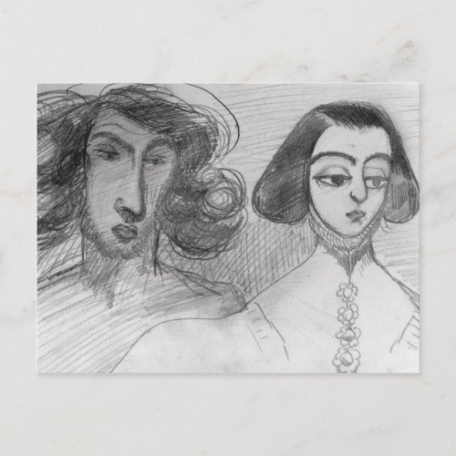 Self Portrait with George Sand Postcard