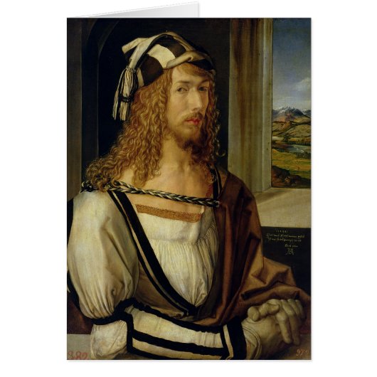Self Portrait with Gloves, 1498 Cards (Front)