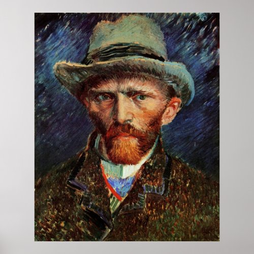 Self_Portrait with Grey Felt Hat by van Gogh Poster