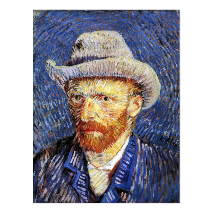 Self Portrait with Grey Felt Hat, Vincent Van Gogh Post Card