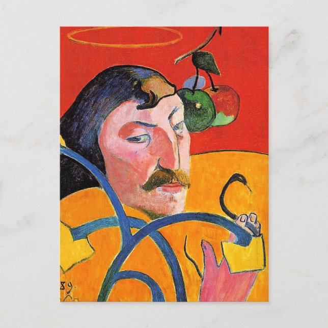 Self-Portrait with Halo and Snake Postcard (Front)