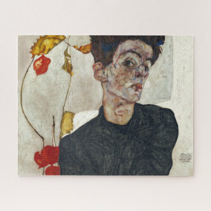 Self-Portrait with Physalis Egon Schiele Jigsaw Puzzle
