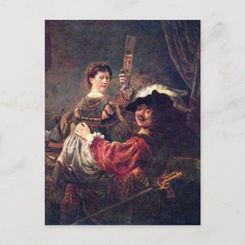Self_Portrait with Saskia by Rembrandt Postcard
