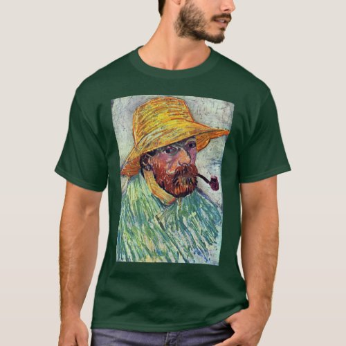 Self_Portrait With Straw Hat By Vincent Van Gogh T_Shirt