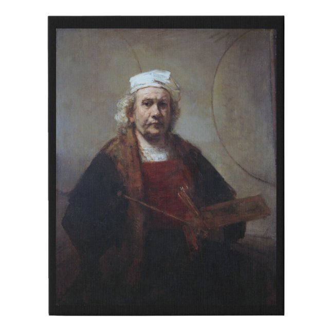 Self-Portrait with Two Circles, Rembrandt Faux Canvas Print (Front)