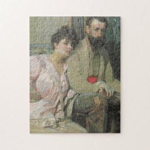 Self-Portrait With Wife (by Frantisek Kupka) Jigsaw Puzzle