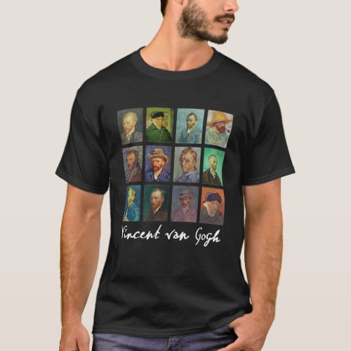 Self_portraits of Vincent Van Gogh Art Painter gif T_Shirt