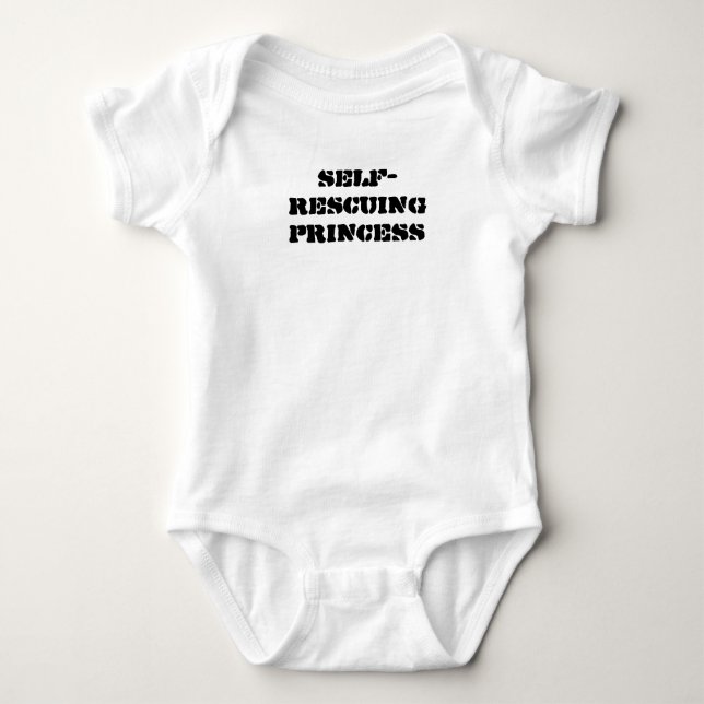 Self-Rescuing Princess Baby Bodysuit (Front)