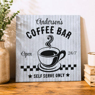 Self Serve Family Coffee Bar Faux Canvas Print