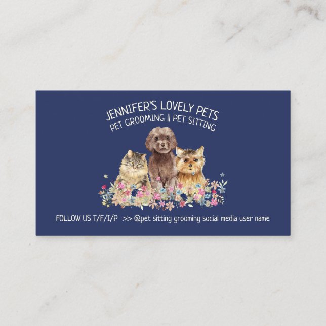 Self Serve Pet Wash Station Business Card (Front)