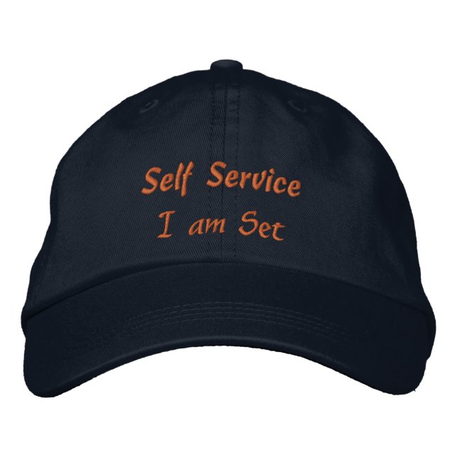Self Service I am Set Text Elegant Empowering-Hat  Embroidered Baseball Cap (Front)