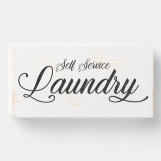 Self Service Laundry Wooden Sign