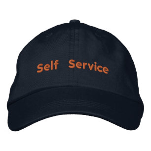 Self Service Printed Text Elegant Empowering-Hat Embroidered Baseball Cap