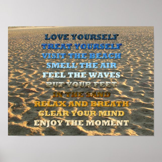 Self Worth Taking Care of Yourself Quote Poster (Front)