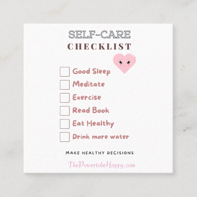 SELFCARE - HEALTH & WELLNESS CARD (Front)