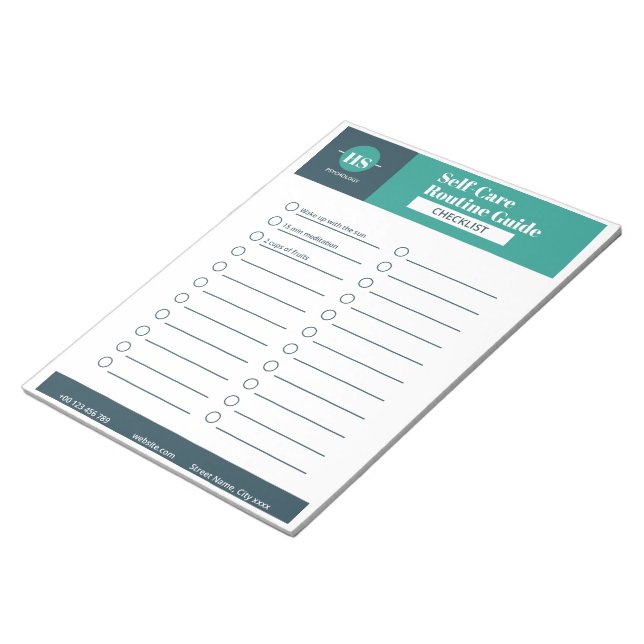 SelfCare routine guide checklist Notepad (Angled)