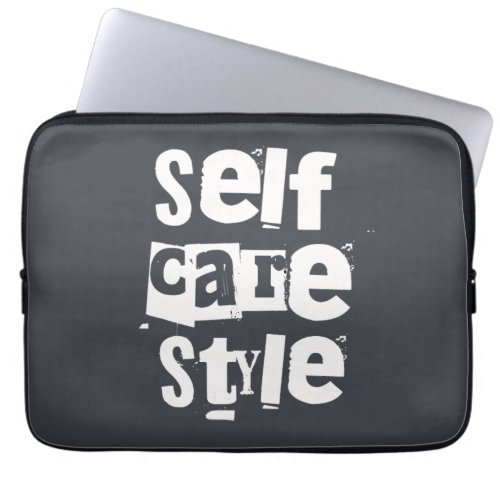 Selfcare style mental health positivity laptop sleeve