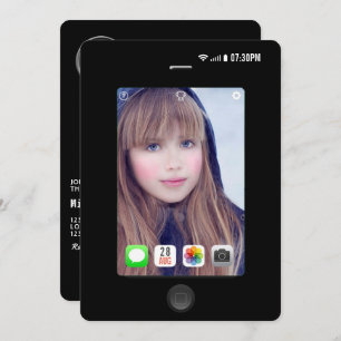 Selfie Birthday Party Photo Invitation