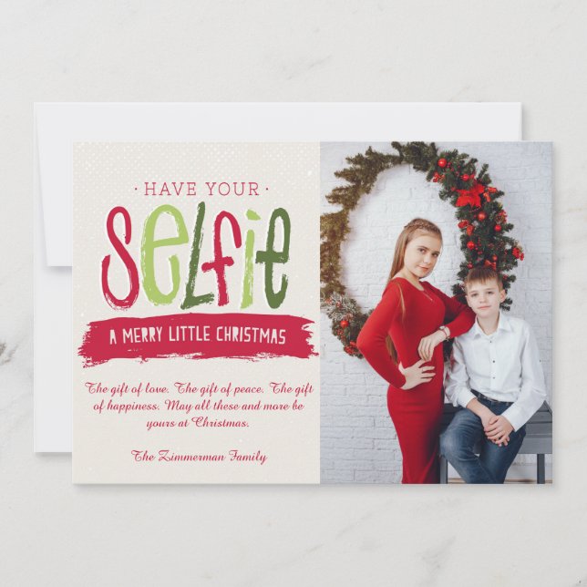Selfie Christmas Greeting Card (Front)