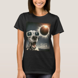 Selfie Dalmatian Kids Mens Solar Eclipse Dog  T-Shirt