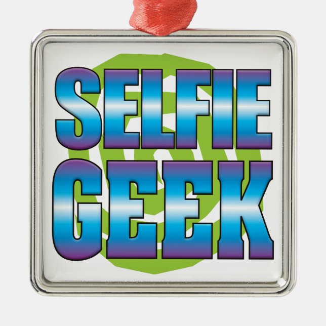 Selfie Geek v3 Metal Ornament (Front)