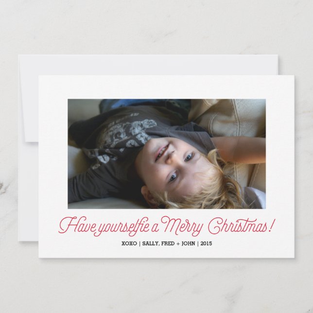 Selfie Holiday Photo Card (Front)