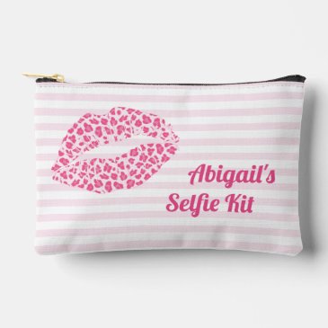 Selfie Kit - Funny Pink Leopard Print Kiss 