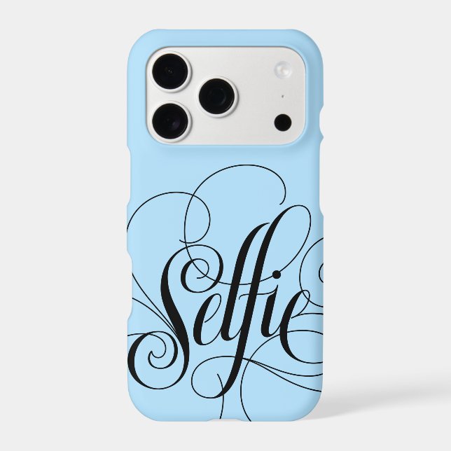 SELFIE Lettering Elegant Ice Something Blue Case-Mate iPhone Case (Back)