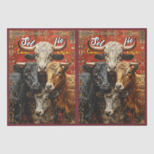 Selfie Lovers Cows Tissue Paper