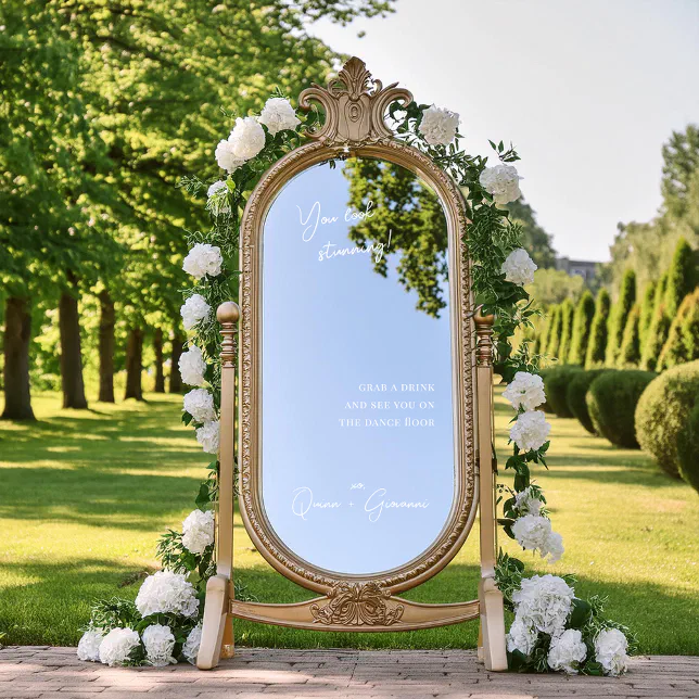 Selfie Mirror | Wedding Welcome Sign Decal | Zazzle