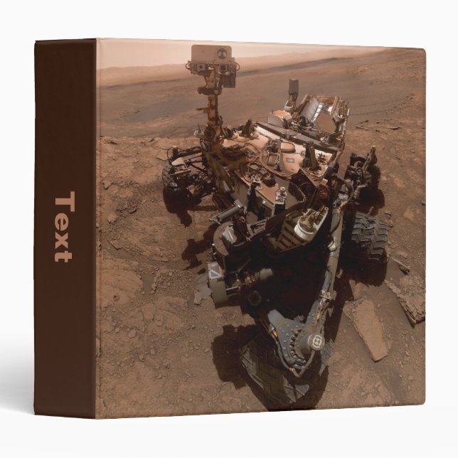 Selfie of Mars Curiosity Red Martian Landscape 3 Ring Binder (Front/Spine)