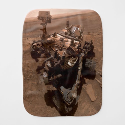 Selfie of Mars Curiosity Red Martian Landscape Baby Burp Cloth