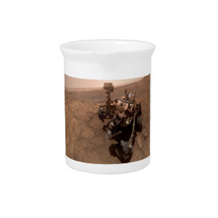 Selfie of Mars Curiosity Red Martian Landscape Beverage Pitcher