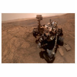 Selfie of Mars Curiosity Red Martian Landscape Cutout<br><div class="desc">The most well-known Mars Curiosity Rover selfie is a stunning 360-degree panorama of the alien landscape. Assembled from numerous images captured by the rover's robotic arm camera, it showcases the Curiosity itself in the foreground, dwarfing the rusty-red Martian terrain stretching out behind it. This self-portrait might also include intriguing geological...</div>