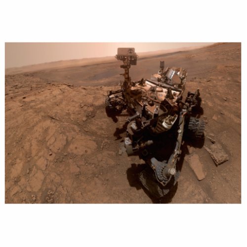 Selfie of Mars Curiosity Red Martian Landscape Cutout