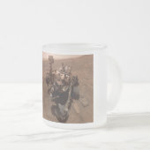 Selfie of Mars Curiosity Red Martian Landscape Frosted Glass Coffee Mug (Front Right)