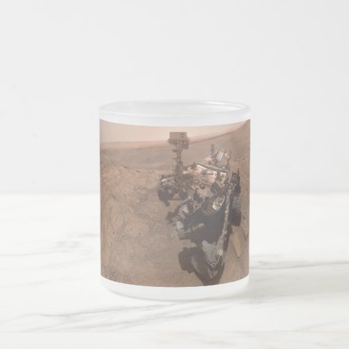 Selfie of Mars Curiosity Red Martian Landscape Frosted Glass Coffee Mug