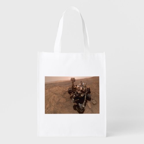 Selfie of Mars Curiosity Red Martian Landscape Grocery Bag