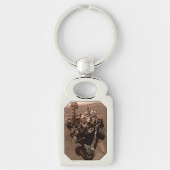 Selfie Of Mars Curiosity Red Martian Landscape Keychain by Onshi_Designs at Zazzle
