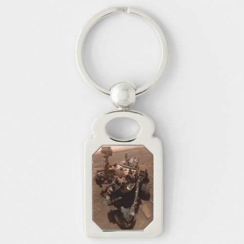 Selfie of Mars Curiosity Red Martian Landscape Keychain