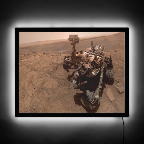 Selfie of Mars Curiosity Red Martian Landscape LED Sign