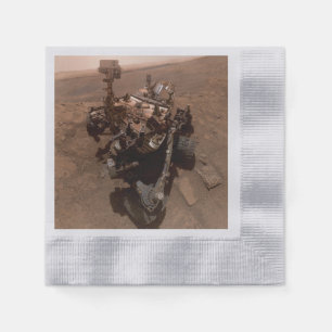 Selfie of Mars Curiosity Red Martian Landscape Napkins