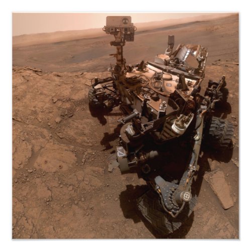 Selfie of Mars Curiosity Red Martian Landscape Photo Print