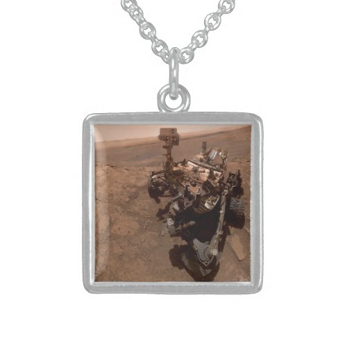 Selfie of Mars Curiosity Red Martian Landscape Sterling Silver Necklace