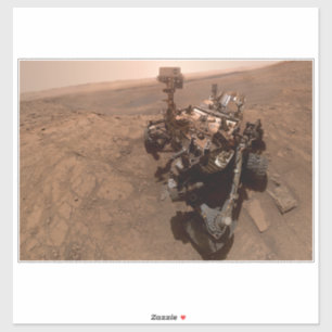 Selfie of Mars Curiosity Red Martian Landscape Sticker