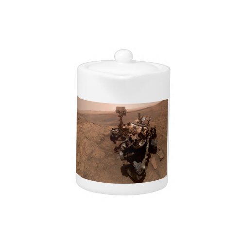 Selfie of Mars Curiosity Red Martian Landscape Teapot