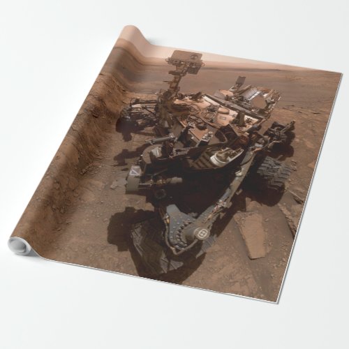 Selfie of Mars Curiosity Red Martian Landscape Wrapping Paper