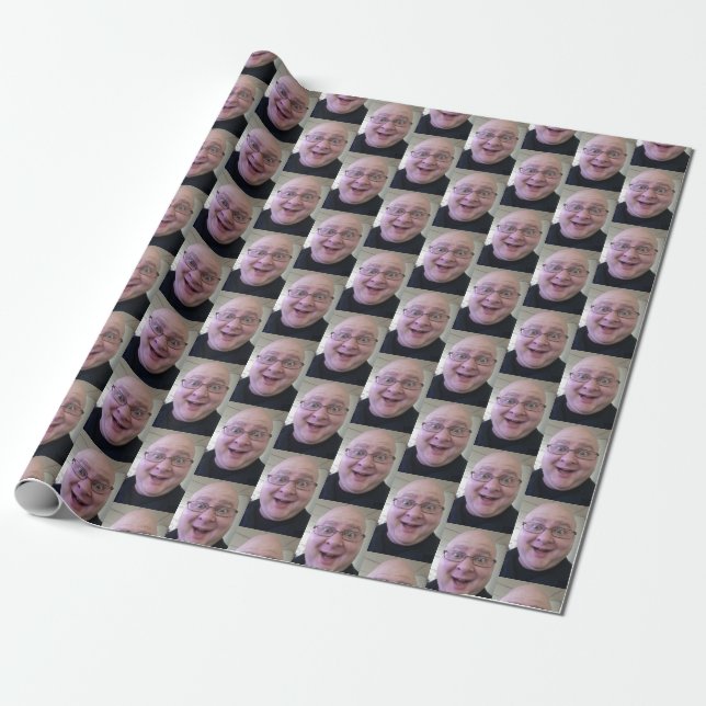 Selfie On Personalized Chirstmas Wrapping Paper (Unrolled)